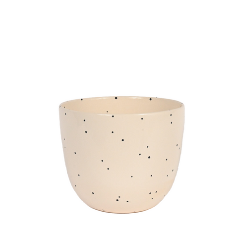 planter with dot pattern detail