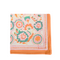 Block Print Napkin with orange and green flowers