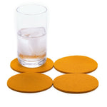 Round Felt Coaster Set of 4, Marigold