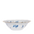 white porcelain salad bowl with blue floral details and gold rim
