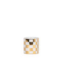 porcelain mug with gold and white checker pattern