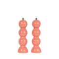 coral lacquer salt and pepper mills