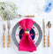 Antibes Napkin, Ruby with cherry napkin rings on place setting