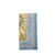Block print pattern napkin with blue and yellow floral design