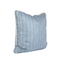 image of blue fern pillow from the side showing the box border