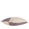 image of ivory and plum harlequin pillow from side