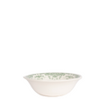 white ceramic bowl with sage green floral detail