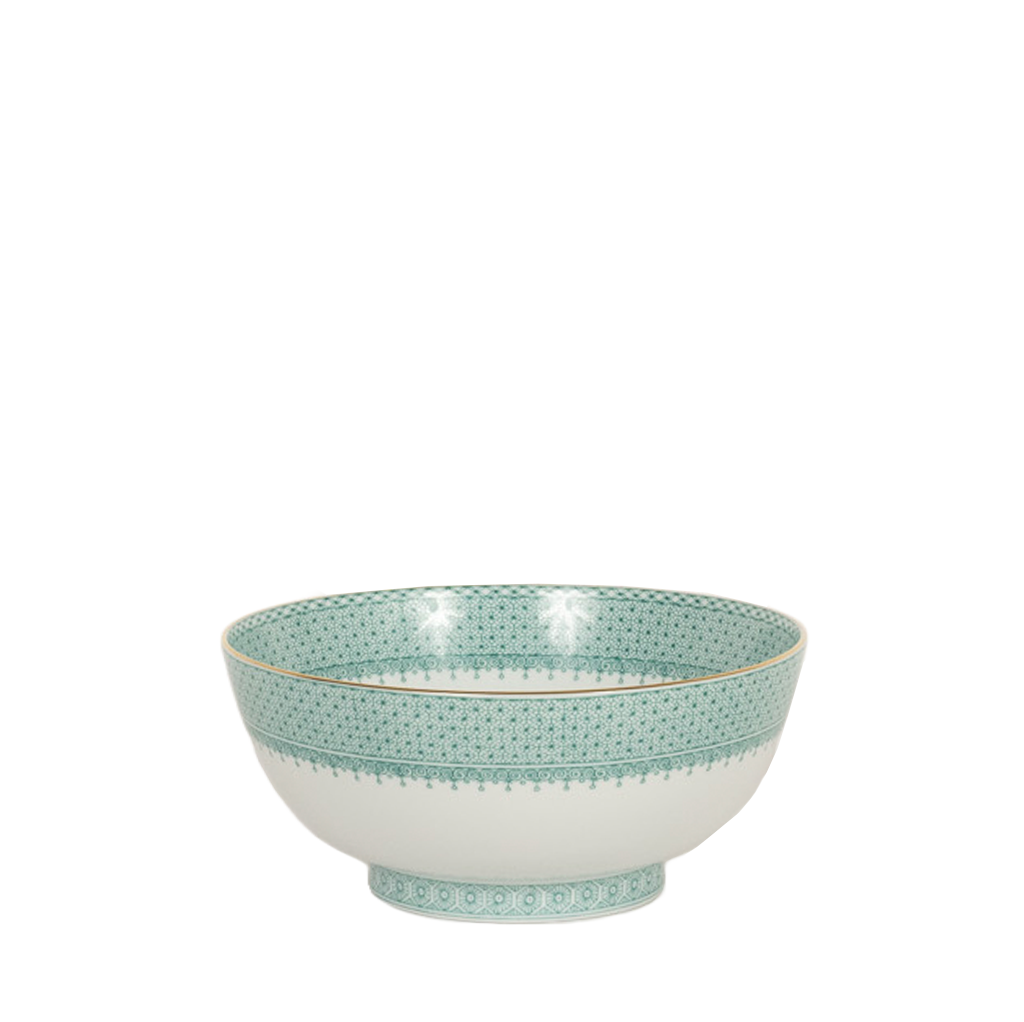 bowl with teal border detail