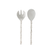 Silver Serving Set with Spoon and Fork with bamboo handles