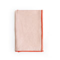Folded view of Linen Colorblock Napkin, Blush with Orange Trim