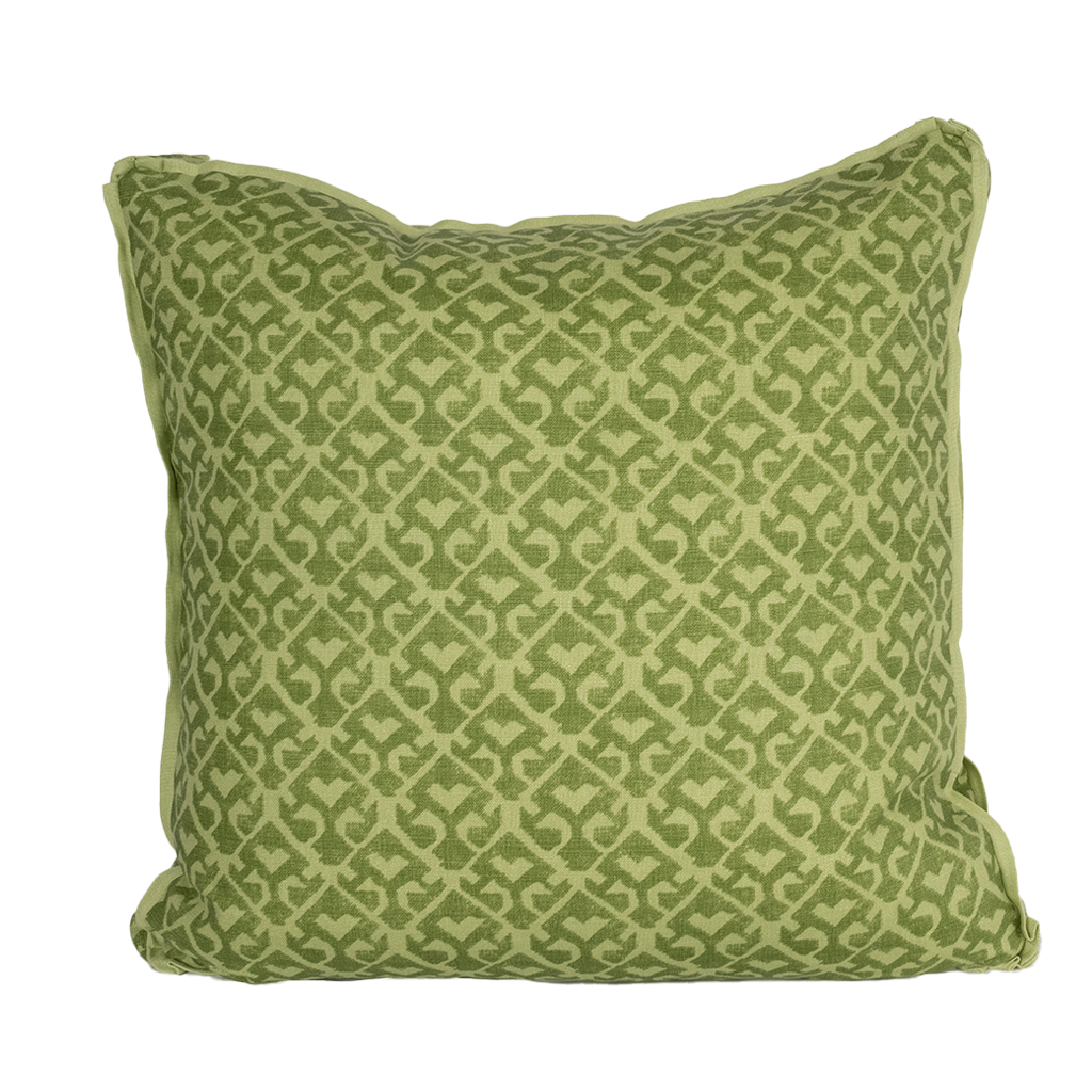 Green pillow by Alex Trellis 