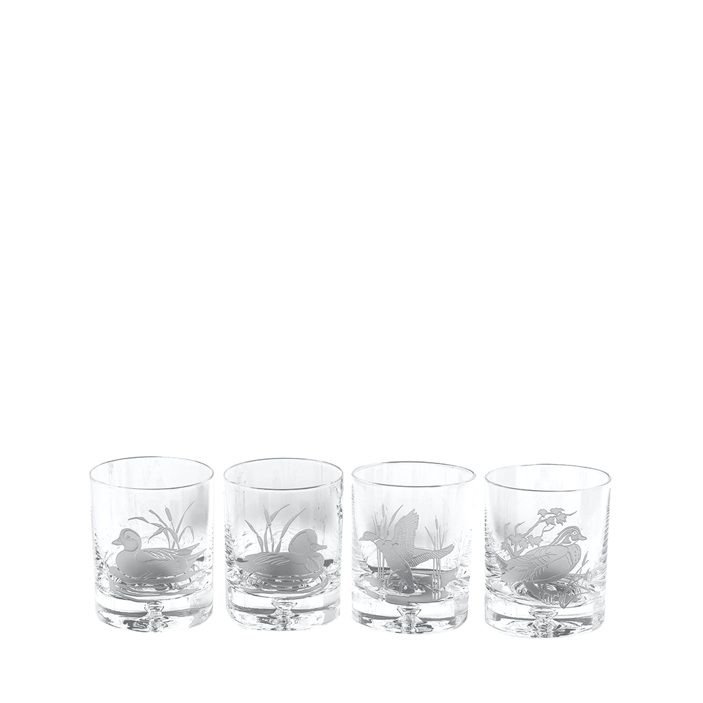 Julie Wear American Ducks Rocks Glasses, Set of 4