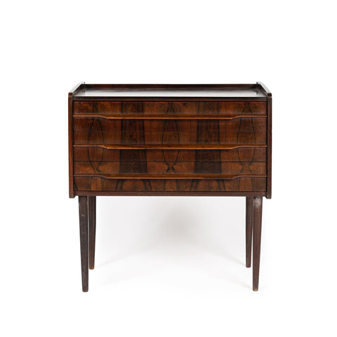 vintage rosewood side table with 3 drawers