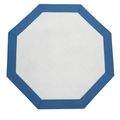 octagonal placemat with blue border and off-white center