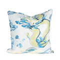 back of pale blue pillow with dragon motif
