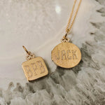 Engravings on gold locket