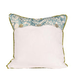 Back view of Glass Break Throw Pillow in blue