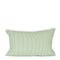 green and white striped lumbar pillow