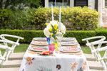 Pair of Light Blue Tapered 12 Inch Candles displayed on dining table in candle holders alongside tablescape display