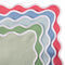 Scalloped Linen Napkin, in pink, light blue, dark blue, light green, and dark green