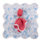 Birds of Paradise Sqauare Scalloped Placemat, Blue styled with pink napkin