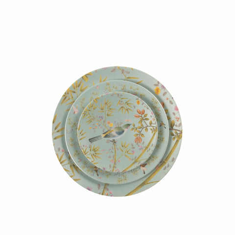 Raynaud Paradis Turquoise Dessert Plate, paired with matching bread and butter plate, and dinner plate