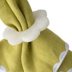 Close Up Image of Daisy Napkin Ring, White