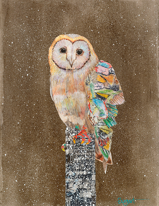 Brenda Bogart Barn Owl on a Snowy Night 4