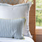 Thin Blue Stripe Bolster styled with Blue and White Striped Euro