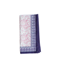 Blue Border Napkin with Pink Floral Print 