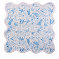 Birds of Paradise Sqauare Scalloped Placemat, Blue