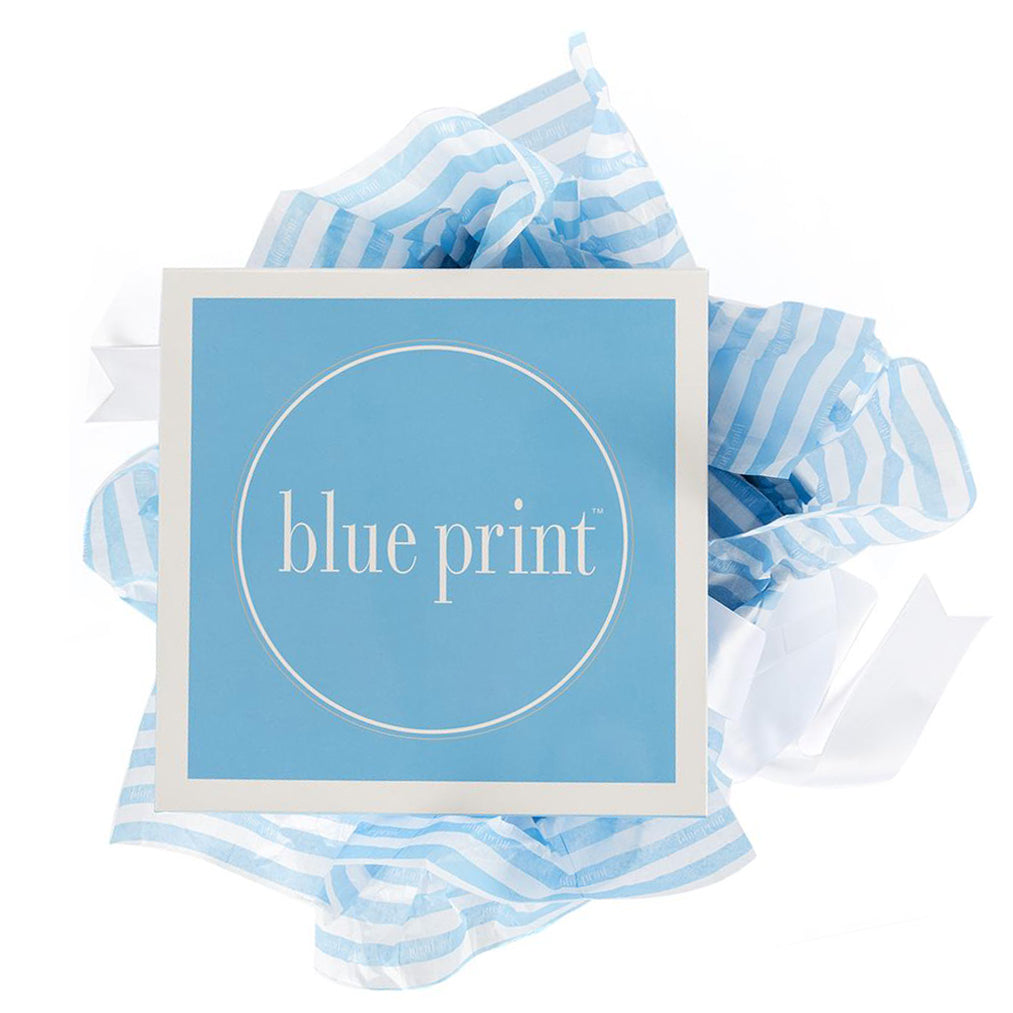 Custom Brand Logo Print Premade Creative Easy Wrapping Blue Gift