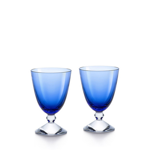 Baccarat Blue Vega Water Glass, Set of Two
