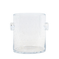 Clear Glass Ice/Champagne Bucket with slight Bubble details and handles