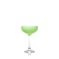 Color pop champagne coupe with green cup