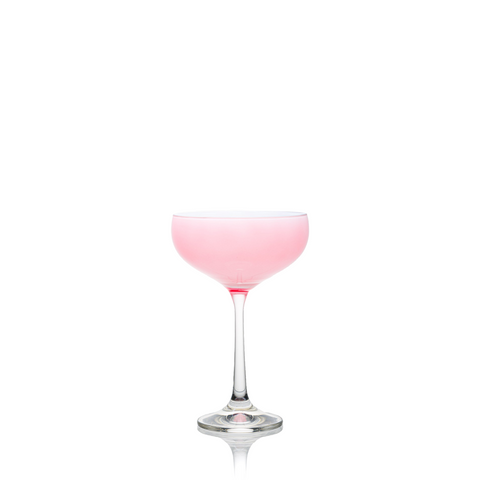 color pop champagne coupe with pink cup