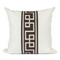 Ivory Pillow with Brown Stripe down the middle with greek key