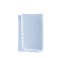 Embroidered Scallop Linen Napkin, Baby Blue