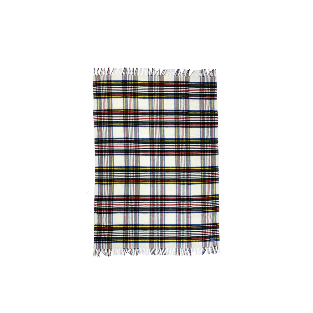 Natural Plaid Wool Throw