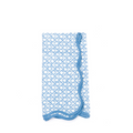 Blue and White Floral Blockprint Scalloped Napkin 
