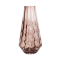 Mauve Vase that tapers at the top with wave like textures
