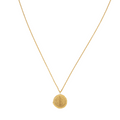 gold circle necklace on gold chain
