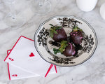 chocolate covered strawberries on albus dessert plate