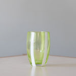 Green and White Striped Tumbler close up view