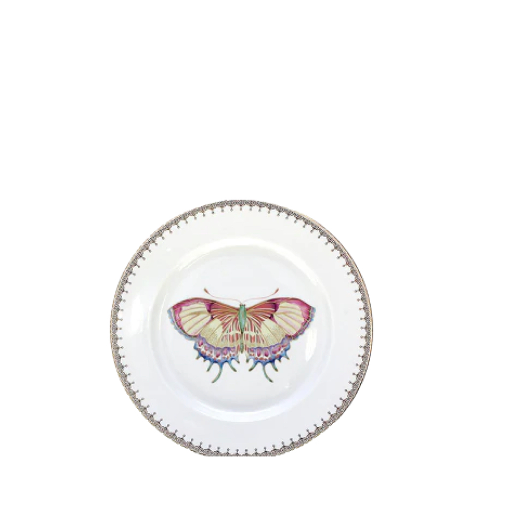 Mottahedeh Golden Teardrop Butterfly Dessert Plate