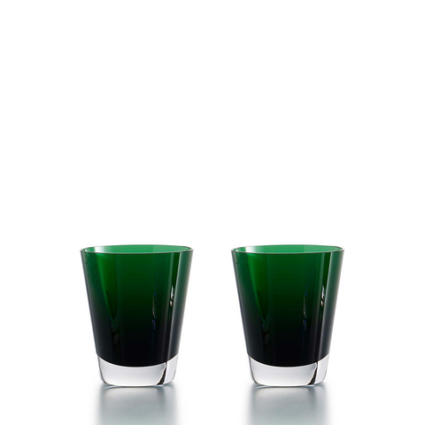 Baccarat Green Mosaique Tumbler, Set of Two
