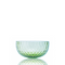 Honeycomb patterned glass bowl green
