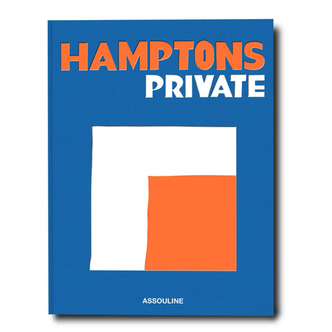 Blue book with Orange and white letters and orange and white square