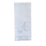 Hand Towel with embroidered blue A