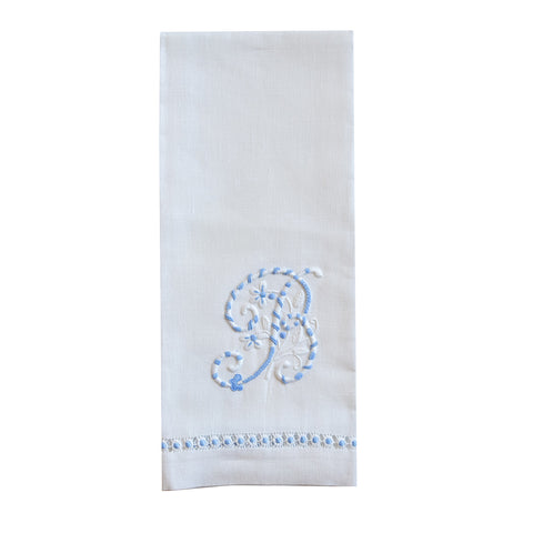Hand Towel with embroidered blue B